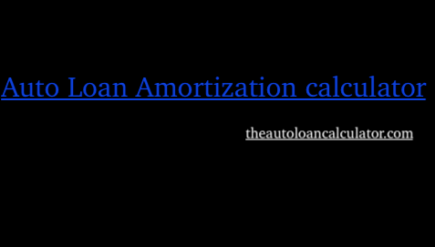 Amortization Chart Auto Loan